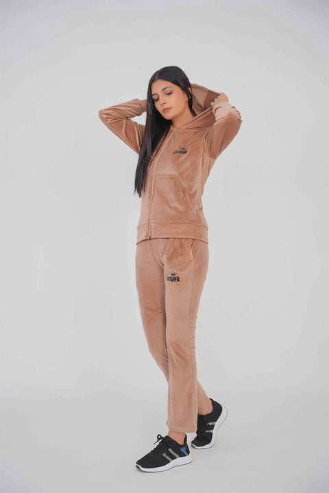 Velvet Beige Tracksuit