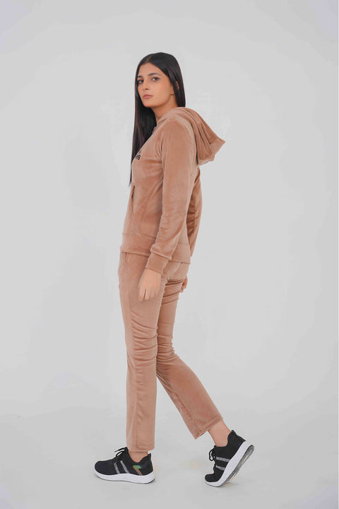 Velvet Beige Tracksuit