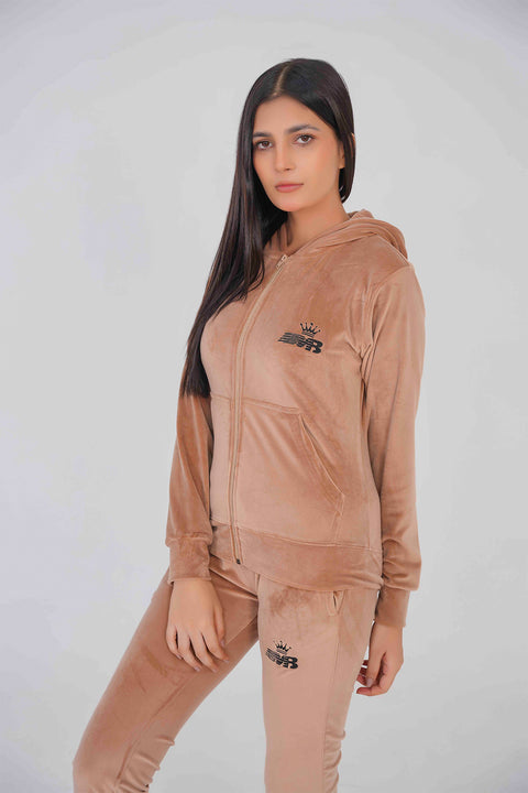 Velvet Beige Tracksuit